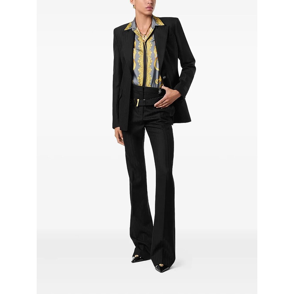 1h可退 潮奢 versace 范思哲 女士 條紋喇叭褲 10131581A16260 - 图2