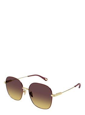 CHLOÉ 男士太阳镜 CH0139SA003 AW2024 金色 徽标太阳镜