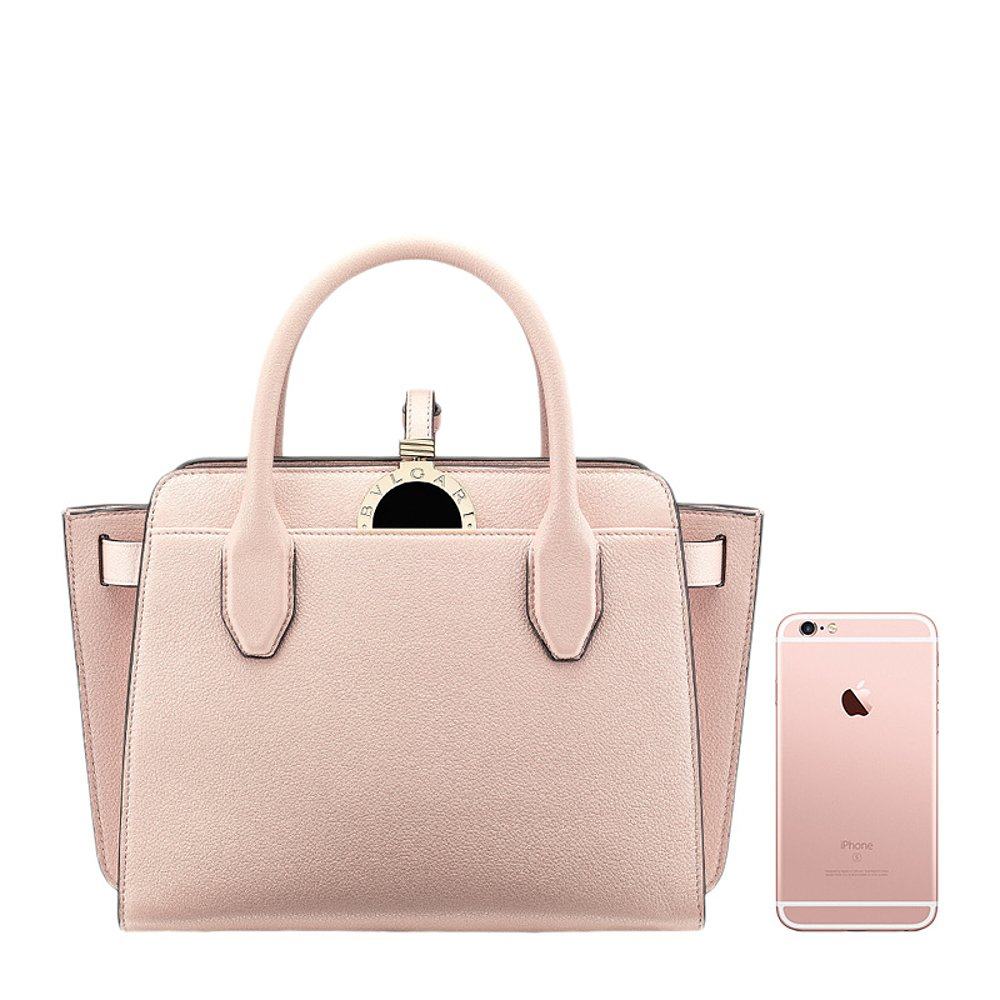 香港直邮bvlgari玫粉色女士手提包 天猫国际香港直购女士包袋