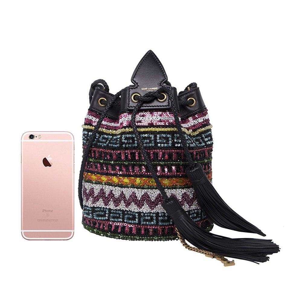 香港直邮圣罗兰编织水桶包 天猫国际香港直购女士包袋