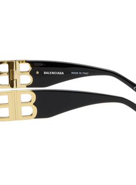 Balenciaga 巴黎世家 男士 黑色 Dynasty Rectangle 太阳镜 BB009