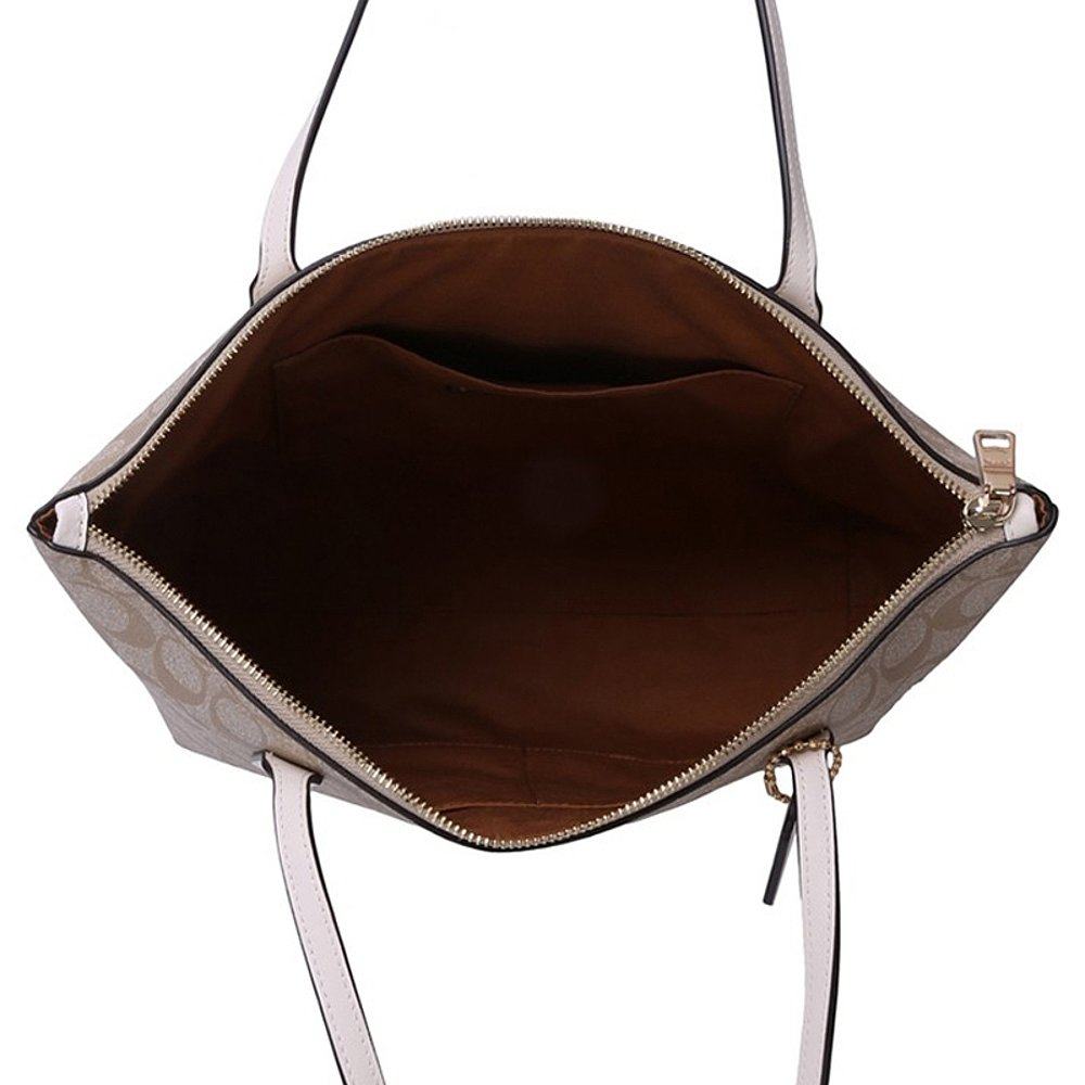 coach女士拼色皮革手提包 天猫国际探物中国香港女士包袋