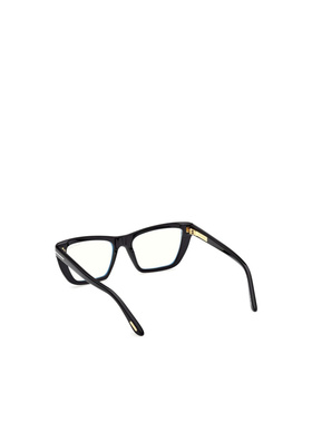 TOM FORD 男士太阳镜 FT6047B001 SS2025 黑色 几何框平光镜