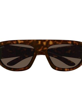 GUCCI 男士太阳镜 GG1574S002 SS2025 棕色古驰 太阳镜几何框