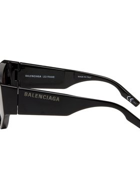 1h可退 潮奢 Balenciaga 巴黎世家 女士 黑色 LED Frame 太阳镜 B