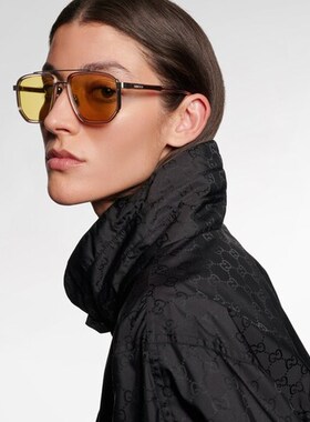 Gucci 古驰 女士 Lettering 飞行员太阳眼镜