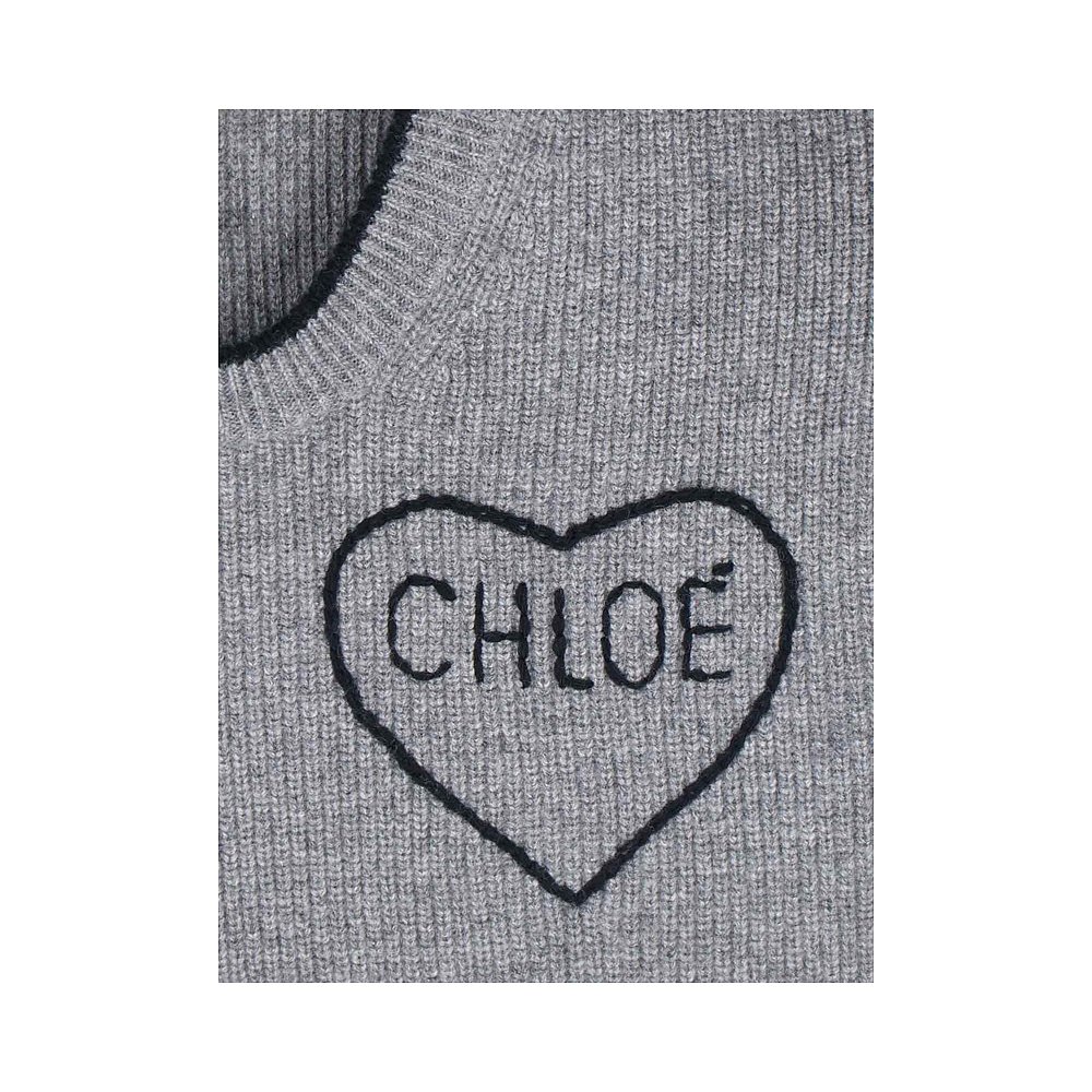 1h可退 CHLOÉ 女士针织衫 26SMP39710012 SS2026 灰色 Chloe Swea - 图1