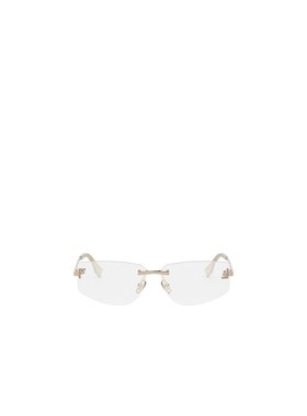 FENDI 女士眼镜 FE5116US028 SS2025 白色 几何框平光镜