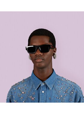 1h可退 奢淘 Gucci 矩形框太阳镜 男 733384J0740古驰