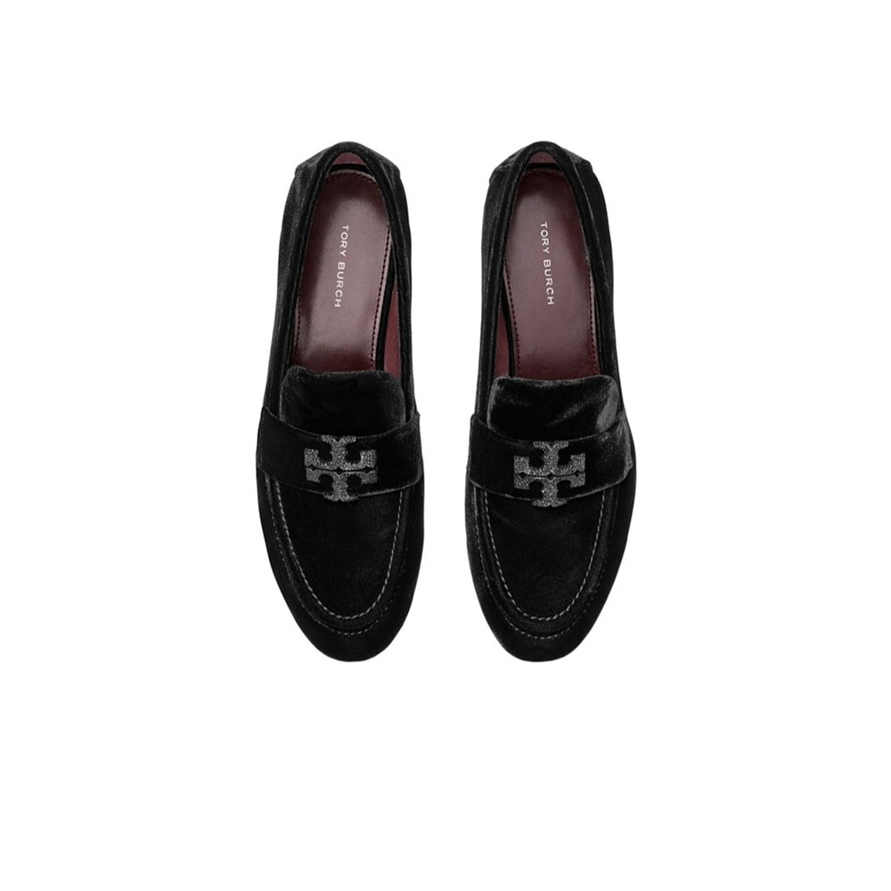 1h可退 TORY BURCH 女士芭蕾乐福鞋 161628006 AW2024 黑色 ELEAN - 图1