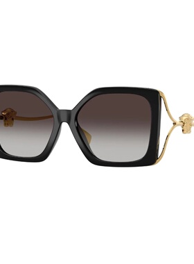 VERSACE 女士太阳镜 VE4502UGB187 AW2025 黑色 全框太阳镜