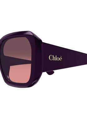 1h可退 CHLOÉ 女士眼镜 CH0300S004 SS2026 紫色 徽标太阳镜