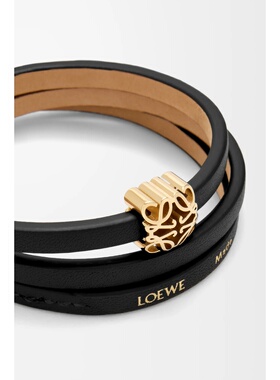 LOEWE 女士手链手镯 J242TWLX031100 AW2025 黑色 Anagram Bombe