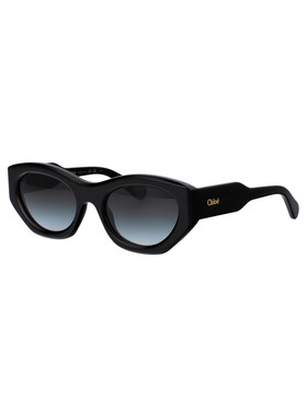 CHLOÉ 女士眼镜 CH0220S001 SS2026 黑色 几何框架太阳镜