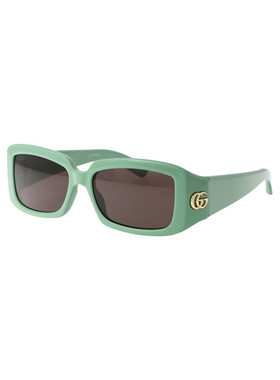 1h可退 GUCCI 女士眼镜 GG1403S004 AW2023 绿色 几何框太阳镜