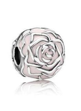 PANDORA 潘多拉 粉色玫瑰花固定扣串珠791292EN40