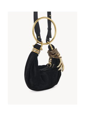 1h可退 CHLOÉ 女士饰品 CH25WS623Q40001 AW2025 黑色 迷你绒面革
