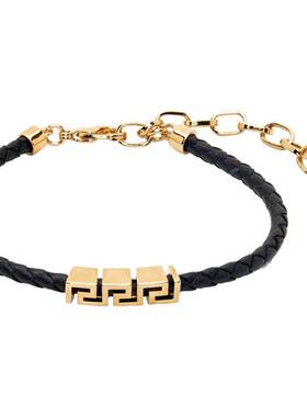 潮奢 versace 范思哲 男士 Greca Leather 手环 10227921A006371B