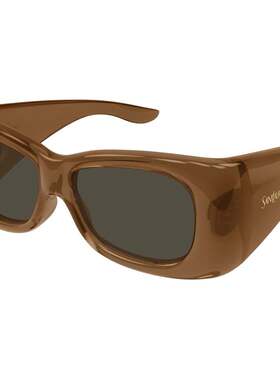 SAINT LAURENT 男士眼镜 SL901HOWL017 AW2025 棕色太阳镜