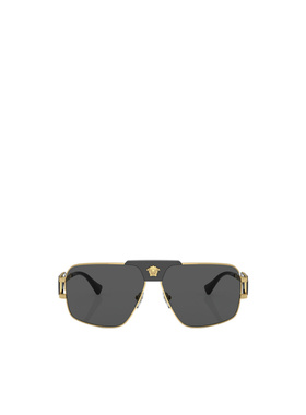 1h可退 VERSACE 男士太阳镜 VE2251100287 AW2025 黑色 徽标太阳