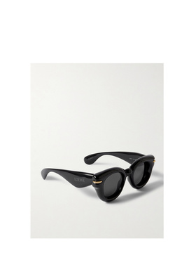 LOEWE 女士眼镜 LW4011801ABLACK SS2024 黑色 徽标太阳镜
