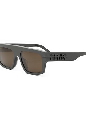 FENDI 男士太阳镜 FE40091U20E CO 棕色 徽标太阳镜