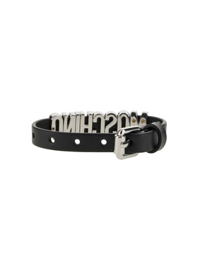 MOSCHINO 女士手链手镯 779080013555 AW2022 黑色 LOGO BRACELET