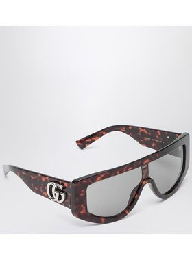 GUCCI 女士眼镜 839997J07402312 AW2025 灰色 矩形框太阳镜古驰