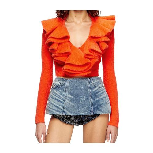 DIESEL 女士针织衫 A214480CECX38L AW2025 红色 长袖针织开衫 - 图2