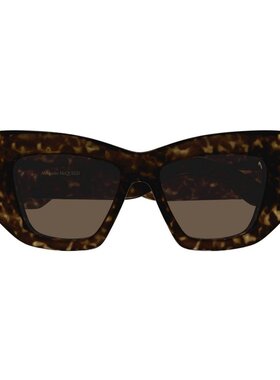 1h可退 ALEXANDER MCQUEEN 女士眼镜 AM0448S002 CO 黑色 几何框