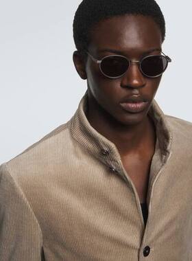 1h可退 潮奢 zegna 杰尼亚 男士 圆形太阳眼镜 grey灰色 舒适时尚