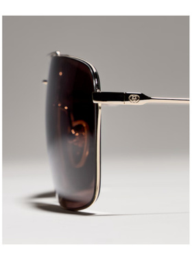 GUCCI 男士眼镜 A000PCI33308023 AW2026 古驰 棕色矩形太阳镜