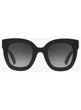 GUCCI 女士眼镜 GG0208S001 CO 黑色 Acetate sunglasses with lo