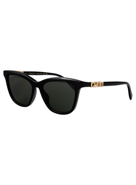 1h可退 GUCCI 女士眼镜 GG2032S006 SS2026 黑色 几何太阳镜古驰