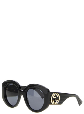 GUCCI 女士眼镜 733350J07401012 SS2023 灰色 大造型圆形镜框太