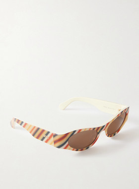 LOEWE 罗意威 女士 + Paula's Ibiza D形框条纹醋纤太阳眼镜 LW40