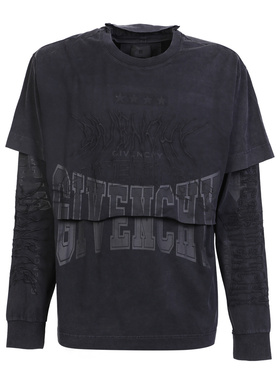 GIVENCHY 男士T恤 BM71FM3Y8U011 AW2022 黑色 GIVENCHY MEN'S BM