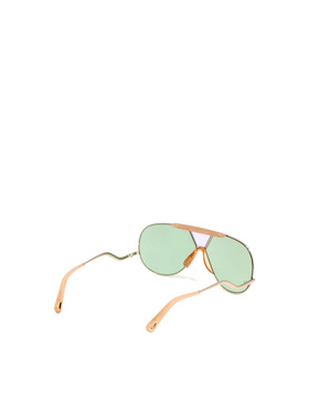 1h可退 CHLOÉ 女士眼镜 CE154SMETAL847 AW2021 白色 徽标太阳镜