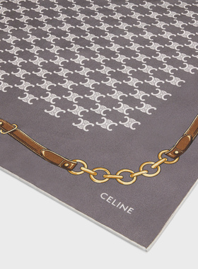 CELINE 女士围巾 2AWB60ZV110GE CO 灰色 徽标方巾【付后1h可退】