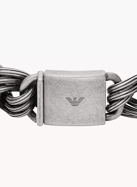 Emporio Armani 安普里奥 阿玛尼 男士 Bijoux 银色手链 EGS30370