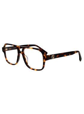 FENDI 男士眼镜 FE50131I056 SS2026 黑色 几何平光镜