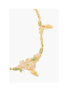 1h可退 潮奢 ZIMMERMANN 女士 镀金水晶项链 5473S24GOLDGREEN