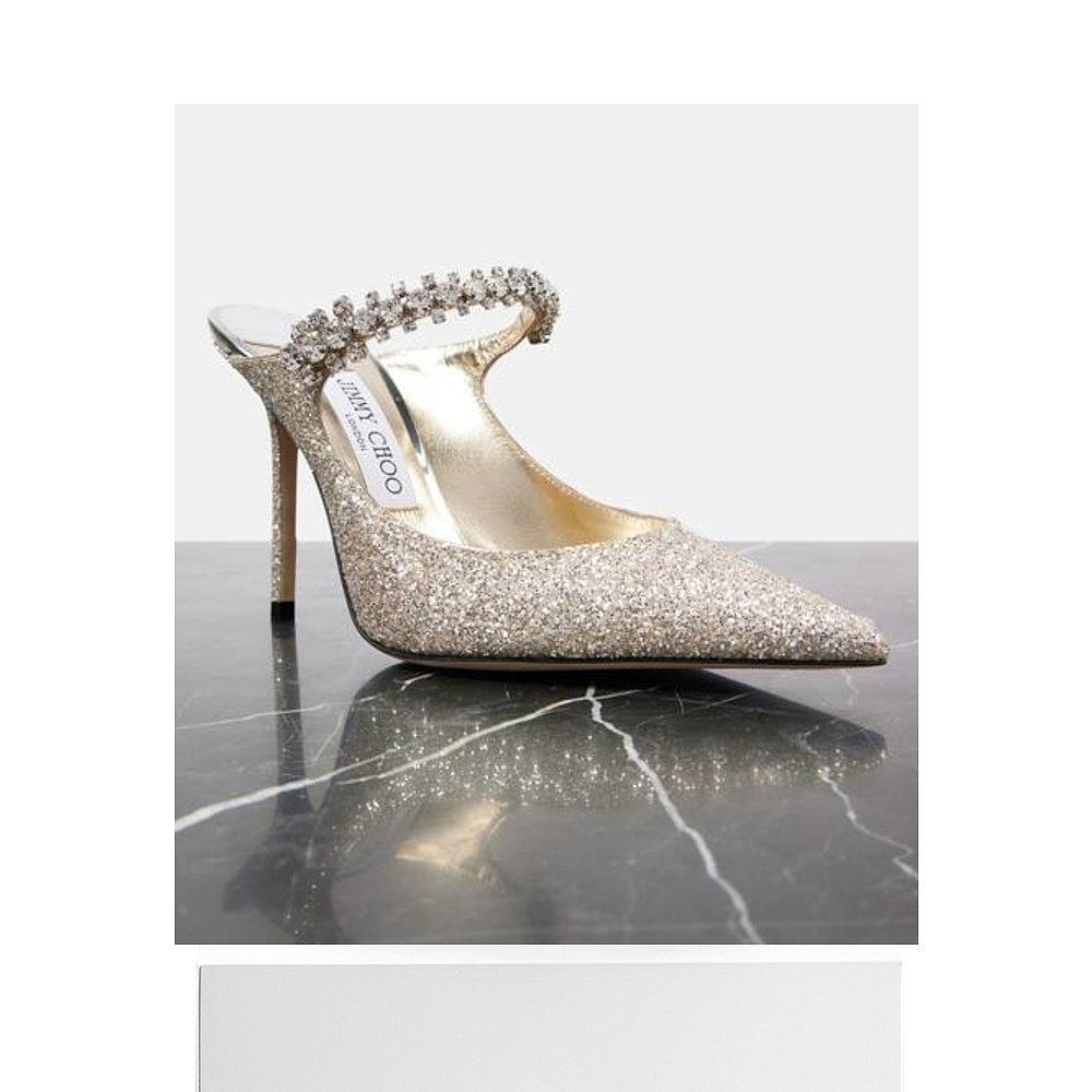 1h可退 潮奢 Jimmy Choo 周仰杰 女士 Bing 100 精饰亮片凉拖 - 图3