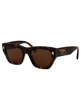 FENDI 女士眼镜 FE40100I55E CO 棕色 徽标太阳镜