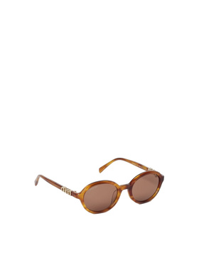 GUCCI 女士眼镜 GG2033SA003 SS2026 古驰 棕色圆框太阳镜