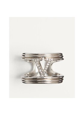 VALENTINO 女士戒指 WJ0Y59YCWUWD SS2025 银色 vlogo戒指