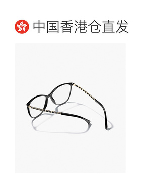 香港直邮CHANEL香奈儿 小羊皮链条镜腿长方形光学镜架CH3408QC622
