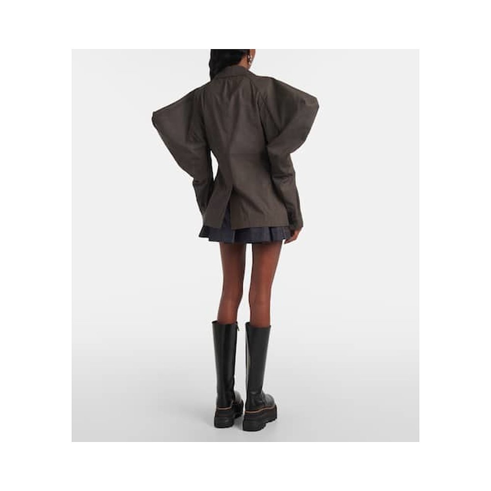 1h可退 潮奢 Sacai 女士 棉质薄纱西装外套 brown棕色 舒适时尚 - 图1