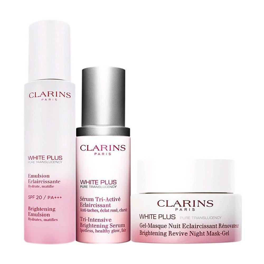 香港直邮娇韵诗透白光感乳液+晚霜 天猫国际香港直购面部护理套装