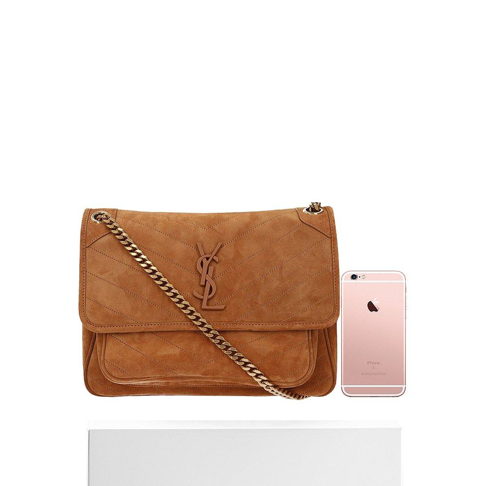 香港直邮圣罗兰浅棕色女士挎包 天猫国际香港直购女士包袋